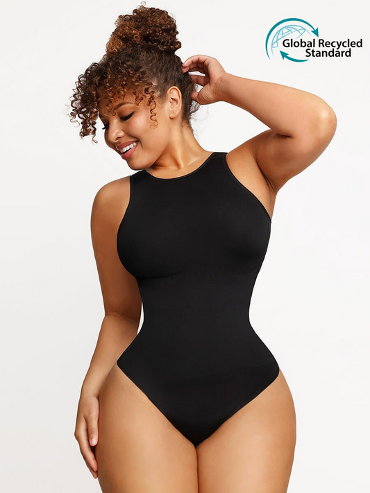 Sleeveless Scoop Neck Thong Bodysuit